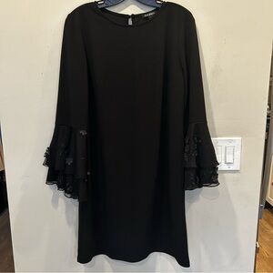 Roz & Ali Embellished Bell Sleeve Sheath Dress, Black M